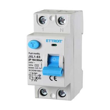 Ettroit JX321661 Pure Differential Switch 2P 16A 6kA 30mA 220V Life Saver 2 DIN Modules