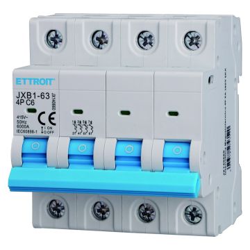 ETTROIT 4-pole miniature circuit breaker 4P C6 6 A 6 kA IEC60898-1 JX140660