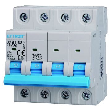 ETTROIT 4P C50 50 A 6 kA IEC60898-1 JX145060 Four-pole miniature circuit breaker