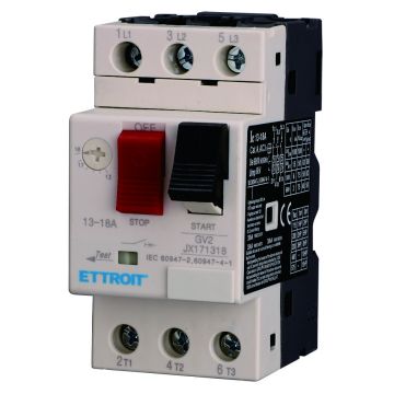 ETTROIT Adjustable Thermomagnetic Motor Protector 13–18A Three-Phase GV2 Motor Protection - JX171318