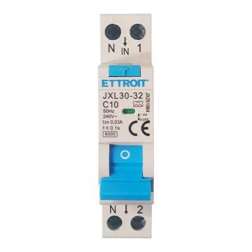ETTROIT 1P+N 10A 30mA 220V-6KA CLASS A Circuit Breaker - JX251064
