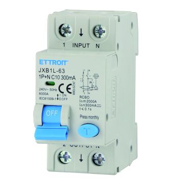 ETTROIT JX251068 Differential Circuit Breaker 1P+N 10A 300mA 220V-6KA CLASS A