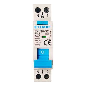 ETTROIT 1P+N 16A 30mA 220V 6kA Class A Differential Circuit Breaker – Code JX251664