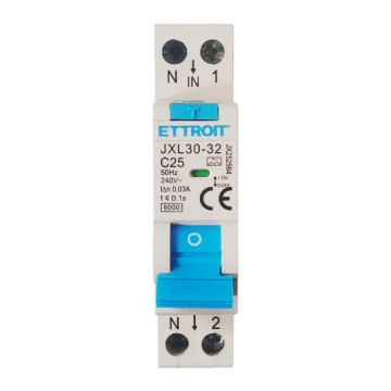 ETTROIT JX252564 Differential Circuit Breaker 1P+N 25A 30mA 220V 6kA Class A