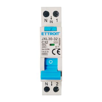 ETTROIT 1P+N 32A 30mA 220V 6kA Differential Circuit Breaker Class A – JX253264