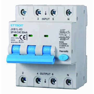 ETTROIT JX264064 Differential Circuit Breaker 3P+N 40A 30mA 380V-6KA CLASS A