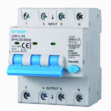 ETTROIT JX264068 Differential Circuit Breaker 3P+N 40A 300mA 380V-6KA CLASS A