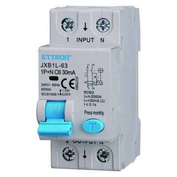 ETTROIT 1P+N 6A 30mA 220V-6KA CLASS A differential Circuit Breaker - JX270664