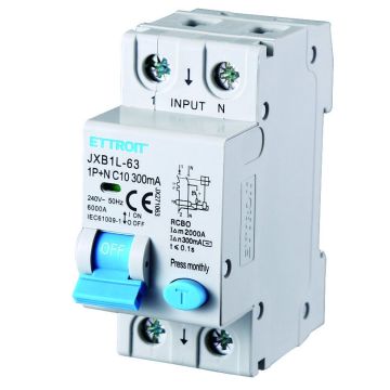 ETTROIT Differential Magnetic Thermal Switch 1P+N 10A 300mA 220V 6KA JX271063