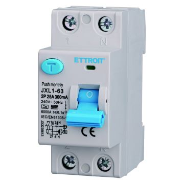 ETTROIT Pure Differential Circuit Breaker 2P 25A 300mA 220V-6KA Curve F - JX3225613