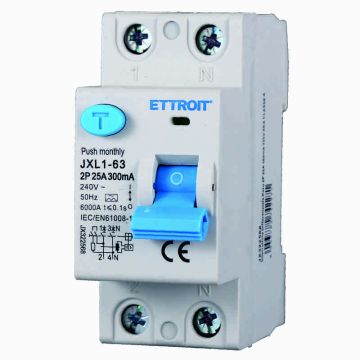 ETTROIT JX322568 Pure Differential Switch 2P 25A 300mA 220V-6KA CLASS A