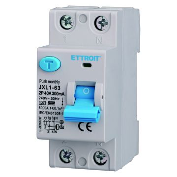 ETTROIT Pure Differential Circuit Breaker 2P 40A 300mA 220V-6KA Curve F - JX3240613