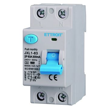 ETTROIT Pure Differential Circuit Breaker 2P 63A 300mA 220V-6KA Curve F - JX3263613