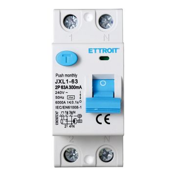 ETTROIT Pure Residual Current Circuit Breaker 2P 63A 300mA 220V 6KA - JX326363