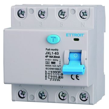 ETTROIT Pure Differential Circuit Breaker 4P 16A 30mA 380V 6KA Curve F - JX3416610
