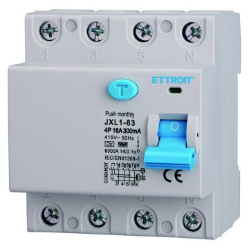 ETTROIT Pure Differential Circuit Breaker 4P 16A 300mA 380V 6KA Curve F - JX3416613