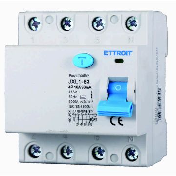 ETTROIT JX341664 Pure Differential Switch 4P 16A 30mA 380V-6KA CLASS A