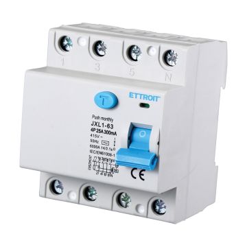 ETTROIT Pure earth leakage circuit breaker 4P 25A 300mA 380V 6KA - JX342563