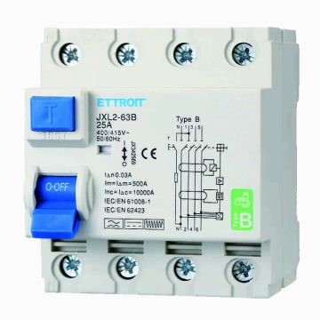ETTROIT JX342569 Pure Differential Magnetothermic 4P 25A 30mA CURVE B 6KA AC/DC 380V