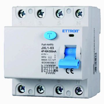 ETTROIT JX344068 Pure Differential Switch 4P 40A 300mA 380V-6KA CLASS A
