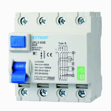 ETTROIT JX344069 Pure Differential Magnetothermic 4P 40A 30mA CURVE B 6KA AC/DC 380V