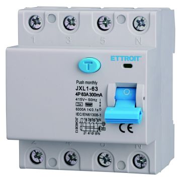 ETTROIT Pure Differential Circuit Breaker 4P 63A 300mA 380V 6KA Curve F - JX3463613