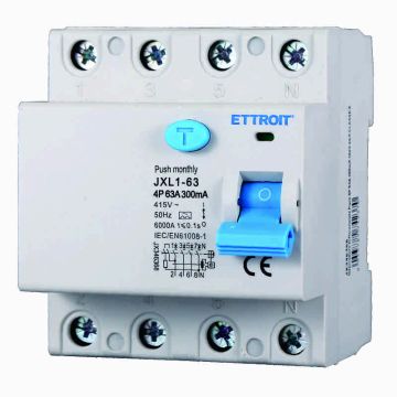 ETTROIT JX346368 Pure Differential Switch 4P 63A 300mA 380V-6KA CLASS A