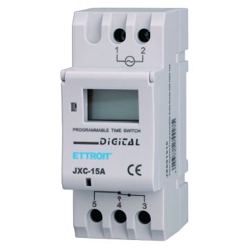 ETTROIT Programmable Digital Timer DIN Rail 220V 16A with Display up to 8 Programs - JX601516