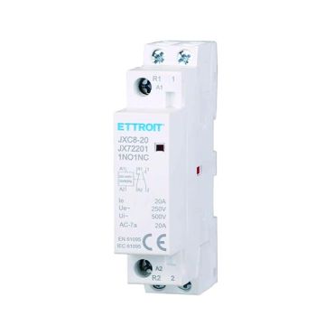 ETTROIT Modular Contactor DIN AC 2P 220V 20A 1 NO Contact + 1 NC Contact - JX72201