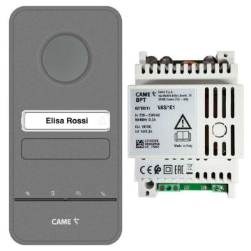 CAME basic intercom kit - LHS/A01 gray door station X1 + power supply VAS/101 - 8K40CA-029