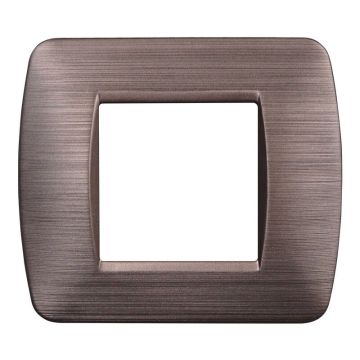 ETTROIT Plastic Plate 2 PLACES Satin Bronze Color Space Series Compatible With Bticino Living Light LN85210