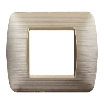 ETTROIT 2-seater 2P plastic plate Satin Gold colour Compatible with Bticino Living Light - LN85211