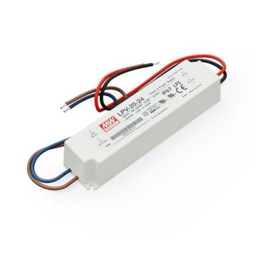Meanwell LPV-20-24 Single Output Switching Power Supply 24V 20W 0.84A Waterproof IP67