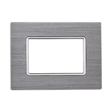 ETTROIT MT86306 Aluminum Plate Solar Series 3P Silver Color Compatible with Bticino Matix