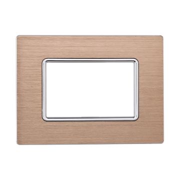 ETTROIT MT86311 3P Aluminum Plate Gold Color Compatible with Bticino Matix