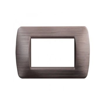 ETTROIT LN85310 3-seater plate in satin bronze plastic compatible with Bticino Living light