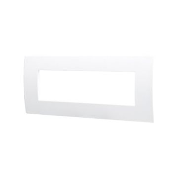 ETTROIT Venus series plate, 7 places in white plastic, compatible with Vimar Arkè series