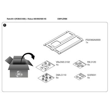 Nice CBIPLERB6 retrofit kit 4 adapter plates for Robus 400/600/600 HS