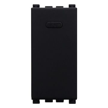 ETTROIT Single-pole push button 1P 16A Black color Compatible with Vimar Arke - VA1001