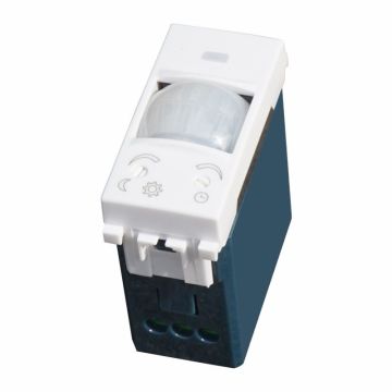 ETTROIT 1-Module Motion Sensor with Time/Lux Adjustment Compatible with Vimar Arké – SKU VA1800B