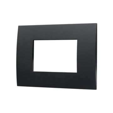 ETTROIT Plastic Plate 3P 3 places Venus Series Black Color Compatible With Vimar Arke VA83302