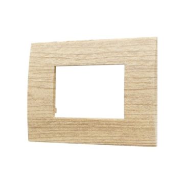 ETTROIT Plastic Plate 3P Light Wood Color Venus Series Compatible With Vimar Arke VA83304