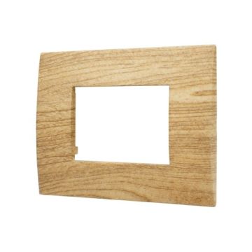 ETTROIT 3P Plastic Plate Dark Wood Color Venus Series Compatible With Vimar Arke VA83305