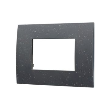 ETTROIT VA83324 Plastic Plate Venus Series 3P Bright Black Color Compatible With Vimar Arke