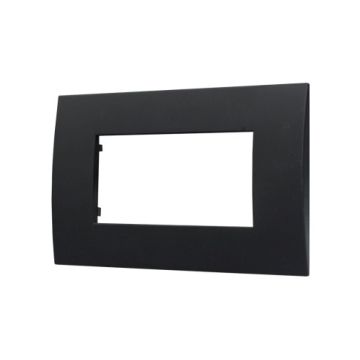 ETTROIT Plastic Plate Venus Series 4P Black Color Compatible With Vimar Arke VA83402