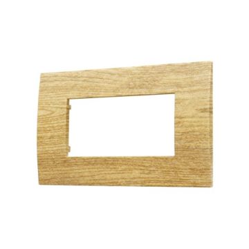 ETTROIT 4-seater plastic plate Venus series 4P dark wood color compatible with Vimar Arke VA83405