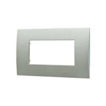 ETTROIT 4P Plastic Plate Venus Series Silver Color Compatible With Vimar Arke VA83406