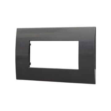 ETTROIT Plastic Plate Venus Series 4P Dark Steel Color Compatible With Vimar Arke VA83407