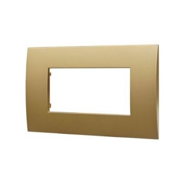 ETTROIT 4p Plastic Plate Venus Series 4 Places Gold Color Compatible With Vimar Arke VA83411