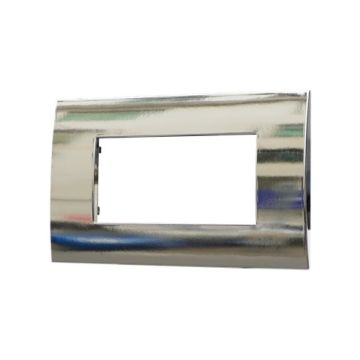 ETTROIT Plastic Plate 4P Polished Chrome Color Compatible With Vimar Arke VA83413